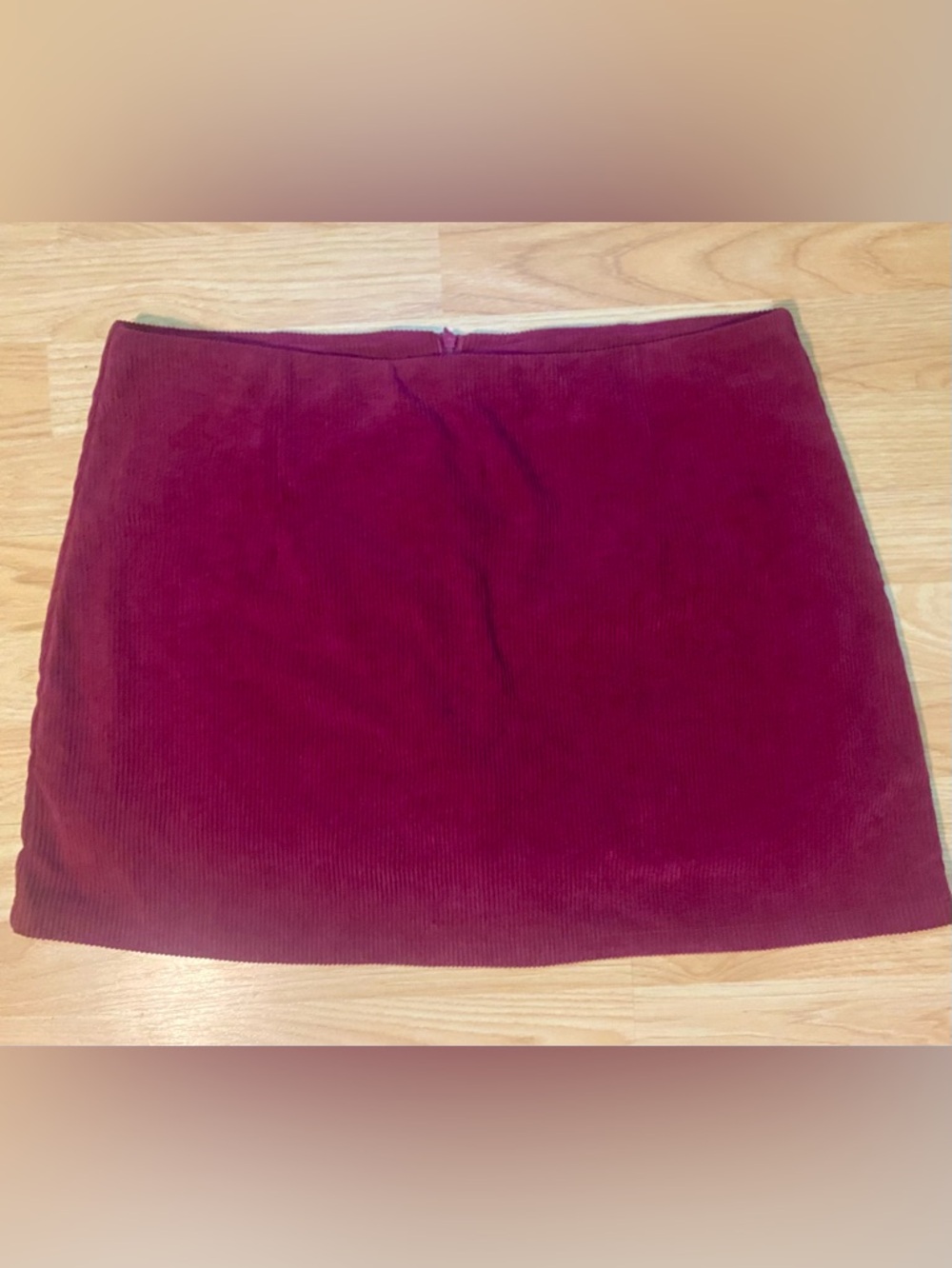 Women’s Burgundy Corduroy Mini Skirt